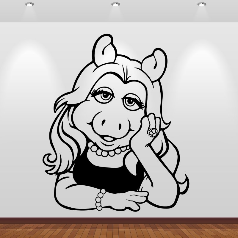 46174 Miss Piggy - Muppet Show Wandsticker